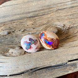 Cool Colorカンテラオパール 14kgf ゴールドスタッドピアス 01 一粒