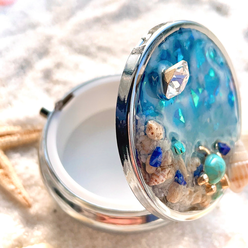 海からのプレゼント Beachピルケース スワロフスキー 幸運を引き寄せる