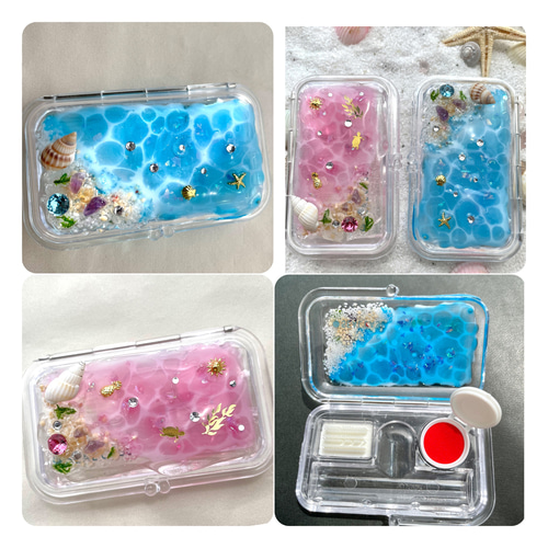 印鑑 海クリアケース 結婚 お祝い プレゼント お揃い 印鑑ケース