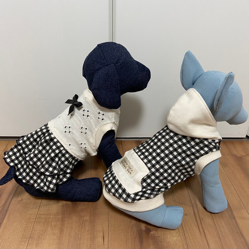 あんこ　かごカバー　リボン　ダブルフリル　犬　撮影会　白黒ギンガムチェック 楽天市場】【スーパーSALE特価】 ドッグウェア 肩フリルギンガム