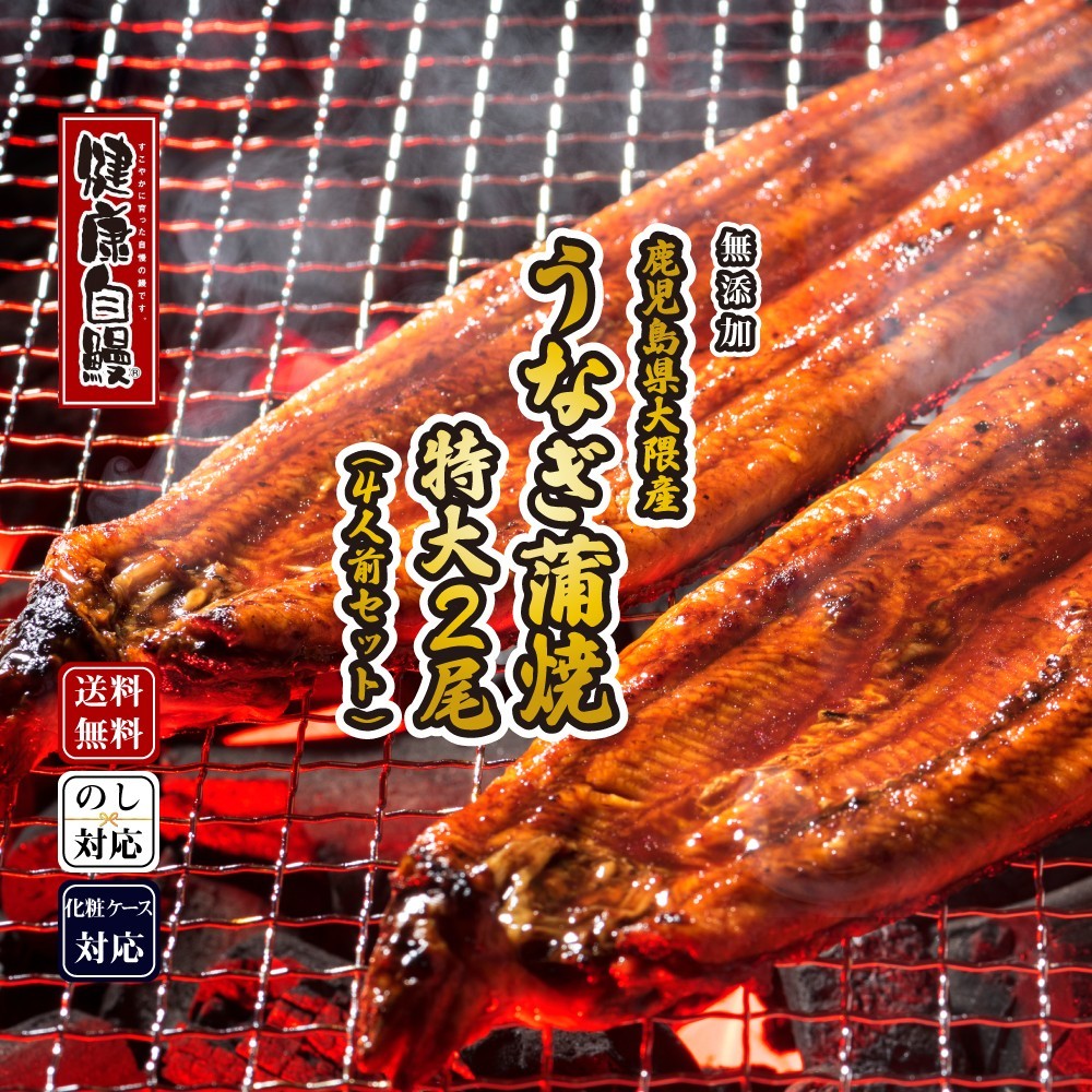【送料無料】無投薬｜鹿児島県大隈産 有頭うなぎ蒲焼き 特大2尾（約400g・4人前）国産｜ひな祭り/ご褒美/春/ギフト/