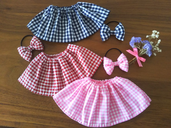 ソランちゃん レミンちゃん メルちゃん スカート&ヘアゴム 3枚セット 