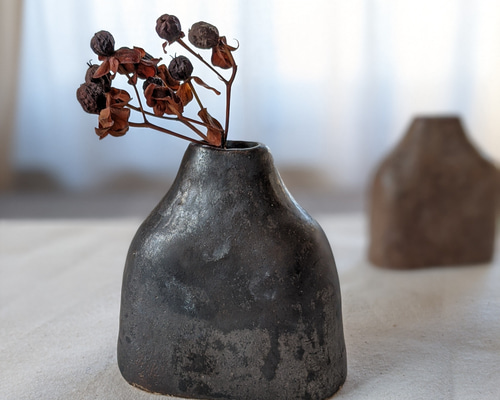 手作り陶器の花器 ― アーススぺックルボトル5977 1_995868eec8a45aaa9496cd635f6d