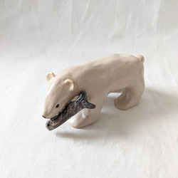 陶器のクマ　ベージュ 2枚目の画像