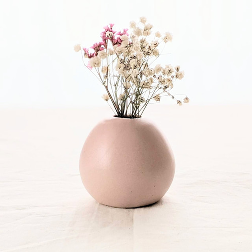 陶器の一輪挿し パステルピンク C 一輪挿し・花瓶・花器 もじゃとお
