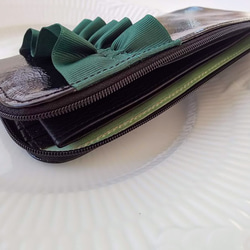 【リボン全15色より選べる】L型ファスナー長財布：黒（エナメル牛革） 7枚目の画像