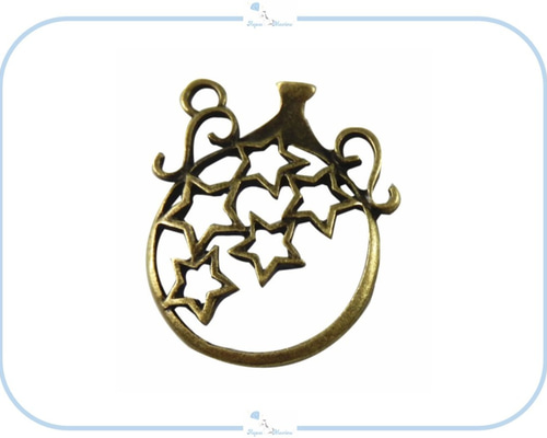 E164 チャーム アンティークゴールド 星 スター 壺 甕 ファンタジー