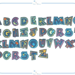 ES15【 Q 】アップリケ 刺繍 デニム アルファベット イニシャル ハンドメイド デザイン 名前 denim 2枚目の画像