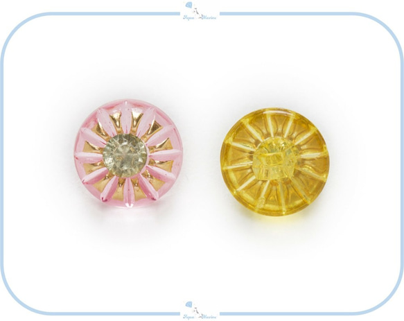 EB24 アクリル ボタン ミックス 10個セット mix ランダム デザイン ぼたん ハンドメイド 手芸 服飾 2枚目の画像