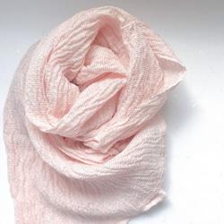 silk100%：京都丹後の織りストール：ピンク 1枚目の画像