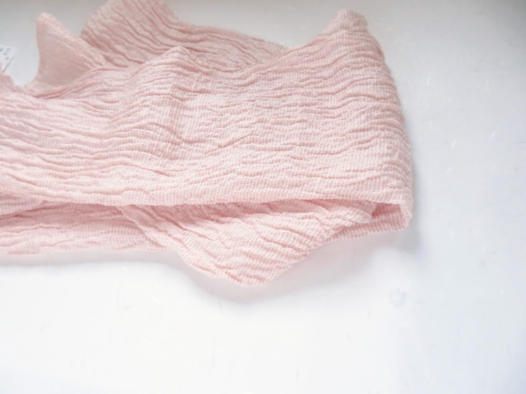 silk100%：京都丹後の織りストール：ピンク 2枚目の画像
