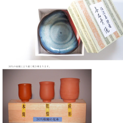 ：無名異焼の小鉢：梅・ブルー 6枚目の画像