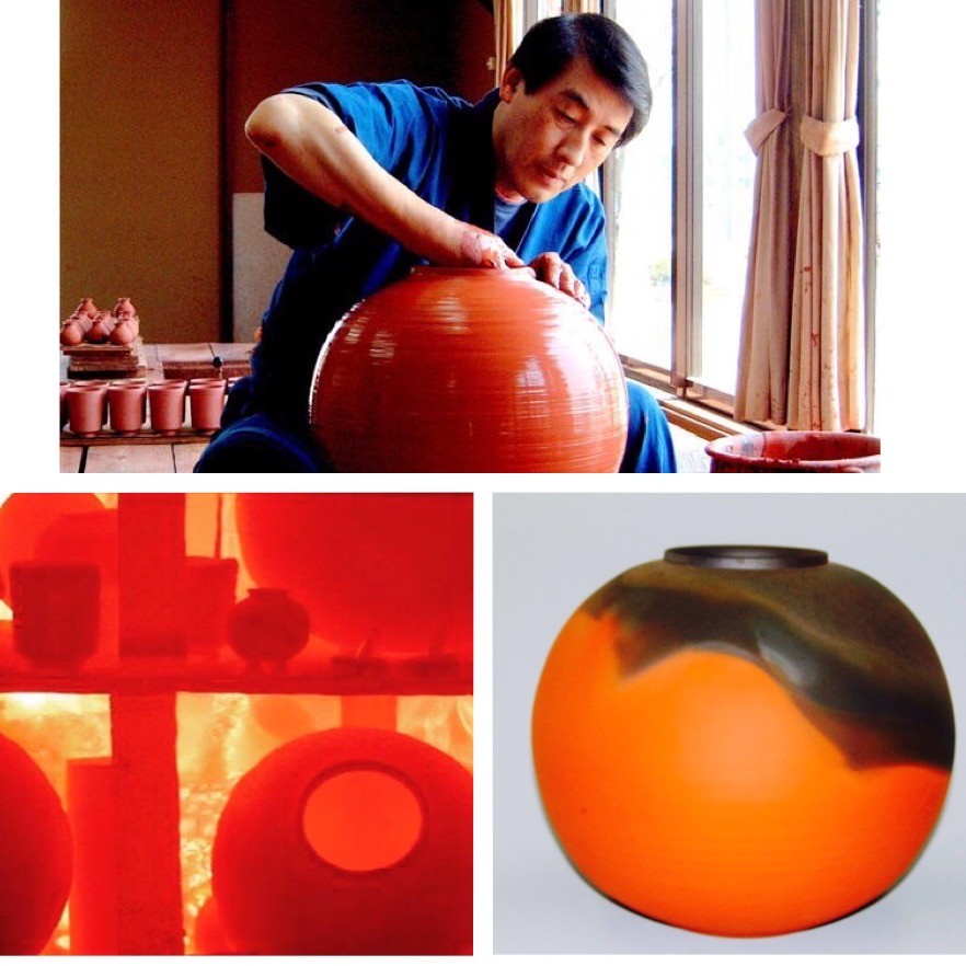 ：無名異焼のデミタスセット：黄金