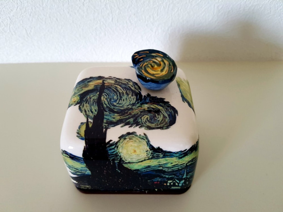 陶器製 オルゴール ゴッホ 2枚目の画像
