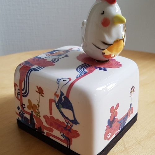 陶器製 オルゴール 鳥 ミュージック ギター演奏 立体・オブジェ MOON