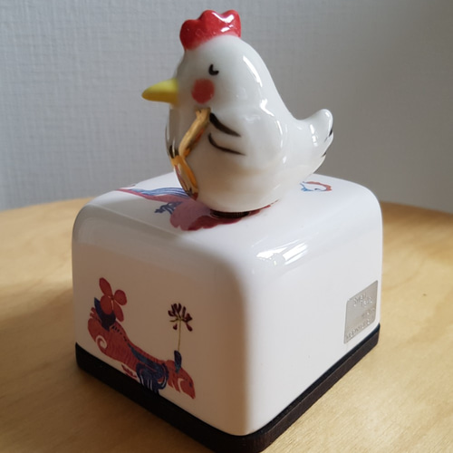 陶器製 オルゴール 鳥 ミュージック ギター演奏 立体・オブジェ MOON