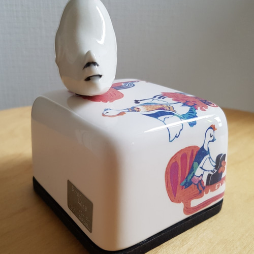 陶器製 オルゴール 鳥 ミュージック ギター演奏 立体・オブジェ