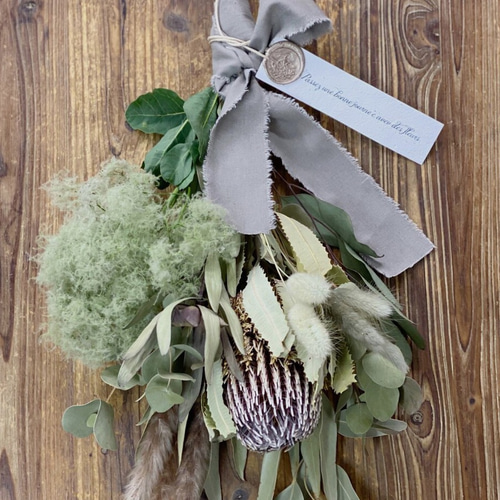 バンクシア・スモークツリー・ユーカリのナチュラルスワッグ