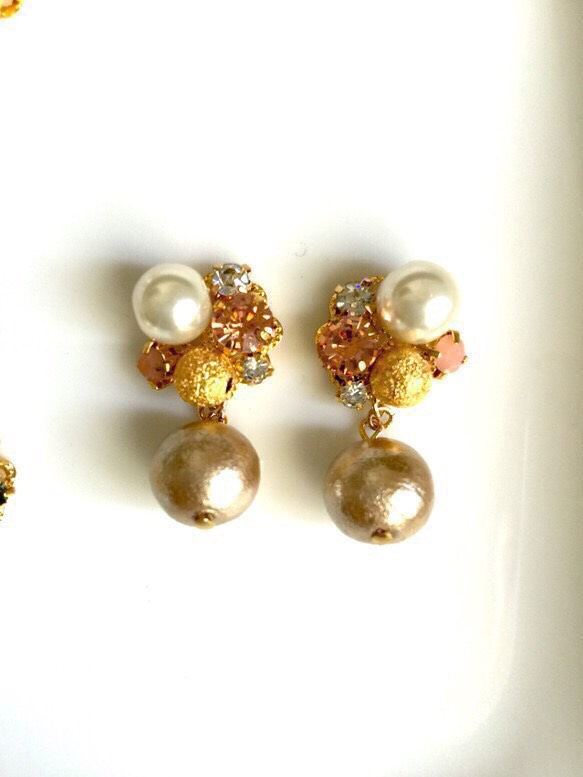 cottonpearl×bijou 大人可愛いイヤリング ピアス 3枚目の画像