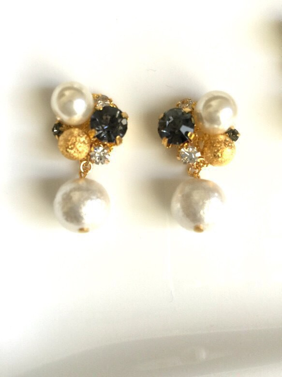 cottonpearl×bijou 大人可愛いイヤリング ピアス 4枚目の画像