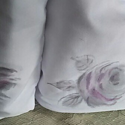 墨絵風薔薇の足袋(ピンクパープル)手描き 3枚目の画像