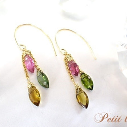 プレシャスオパールコッパー ロング 14kgfピアス,イヤリング/ギフト