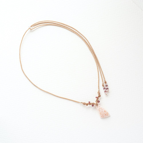 トムソナイトのマクラメ編み 天然石ネックレス ネックレス・ペンダント