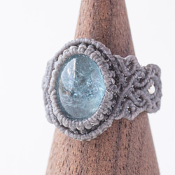 [客戶訂購產品] 海藍寶石花邊編織天然石戒指 第8張的照片