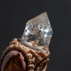 水晶和 cantera 蛋白石花邊天然石項鍊 第7張的照片