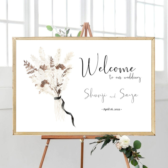 ウェルカムボード】Wedding 結婚式 A4/A3/A2パネル MW-Ⅲ