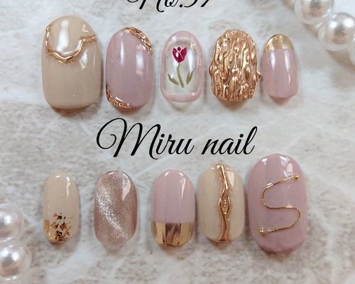 くすみピンクニュアンスネイル ネイルチップ（つけ爪） Miru nail 通販