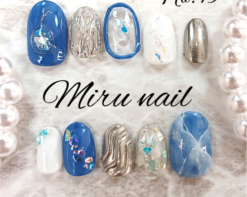 ブルーニュアンスネイル ネイルチップ（つけ爪） Miru nail 通販