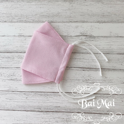 【フェミニン布マスク】シンプル折り上げ立体マスク（グレー）MS-1-G 3枚目の画像