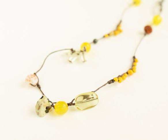 Yellow pop color necklace 1枚目の画像