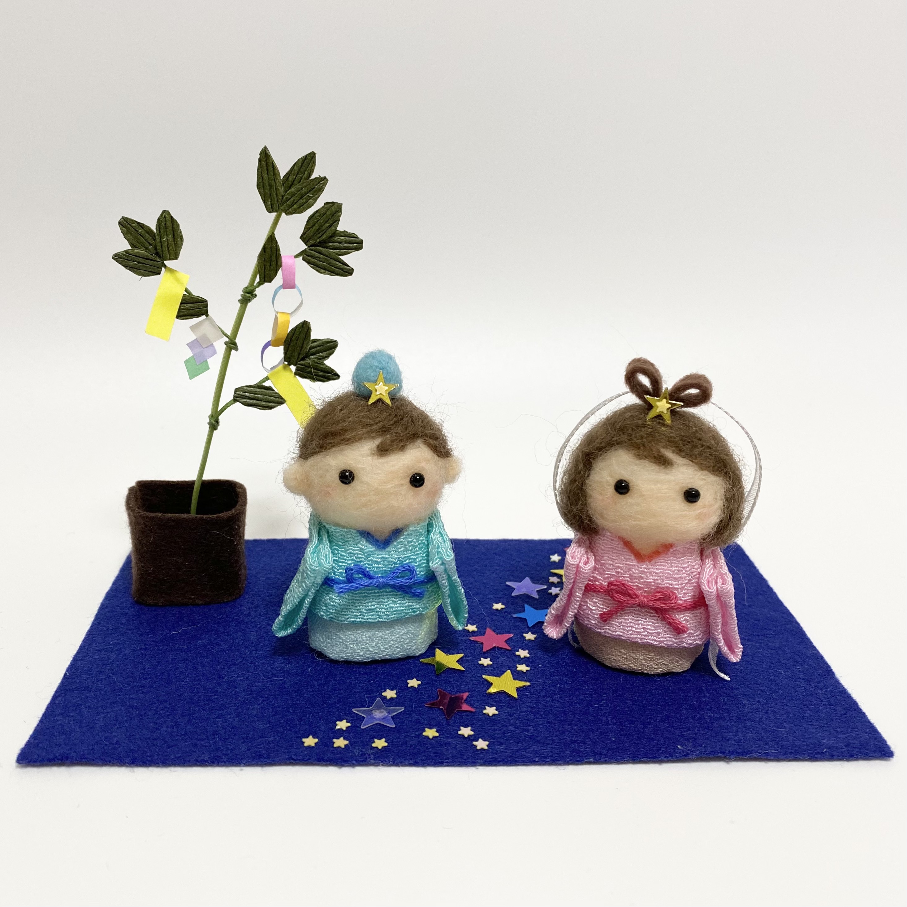 専用ページ 七夕作品 天の川 ウエスティ織姫彦星 羊毛フェルト