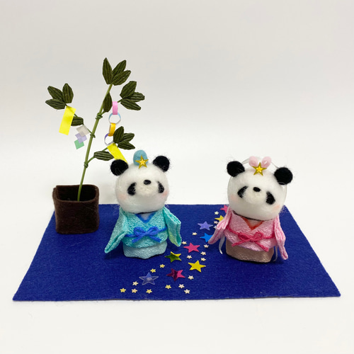 専用ページ 七夕作品 天の川 織姫彦星 羊毛フェルト - メルカリ