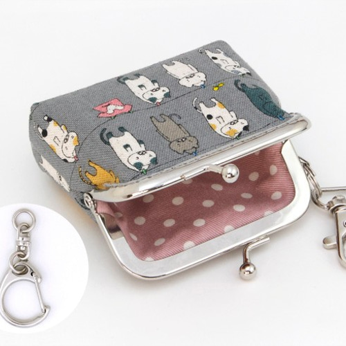 ぶら下げがま口（お洗濯ねこさん） 小銭入れ・コインケース Atelier  