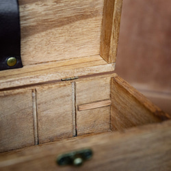 [受注制作] ソーイングボックス 木製 裁縫箱 アンティーク風 木箱 (ブラウン) 9枚目の画像