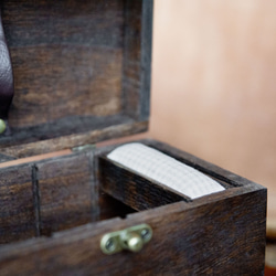 [受注制作] ソーイングボックス 木製 裁縫箱 アンティーク風 木箱 (ダークブラウン) 9枚目の画像