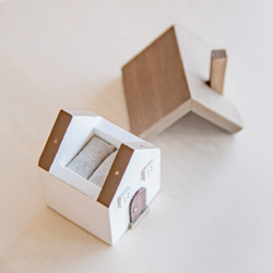 [訂製] 迷你 House 戒指盒 &lt;淺棕色&gt; 斯堪的納維亞商品戒指架珠寶盒雕像訂婚 第4張的照片
