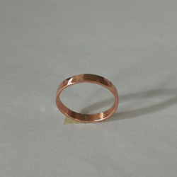 【copper】【送料無料】シンプルなcopperリング（槌目仕上げ） 2枚目の画像