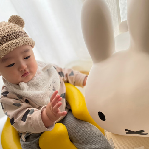 クマ耳つば付き帽子 コットン100% オールシーズン オーダー受付中 帽子  