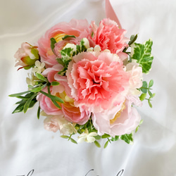 ピンクのミニブーケ　カーネーション　爽やか　癒し　造花　おしゃれ　プレゼント　インテリア 3枚目の画像