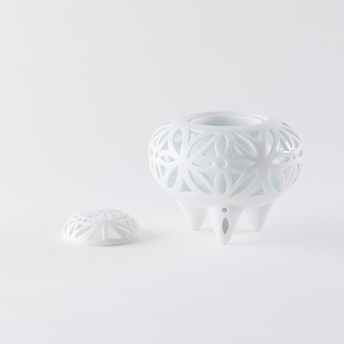 白磁七宝透かし彫り香炉 その他インテリア雑貨 市川冬山窯 通販