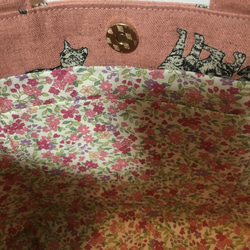 かわいい猫ちゃんのミニトートバッグ＊ピンク 3枚目の画像