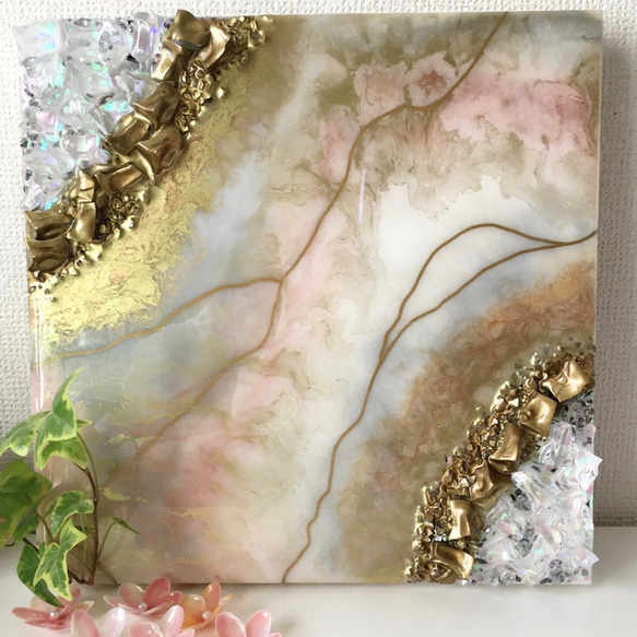 史上最も激安 壁掛けアート レジン クリスタル×大理石風 garden Nirvana 絵画 絵画