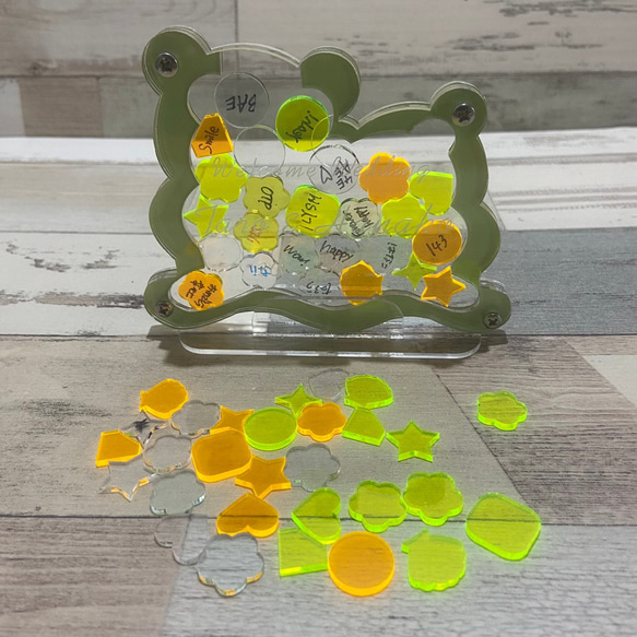 ウェディングドロップス　ウェルカムボート　くまデザイン　ウェルカムドロップス　結婚式　★アクリル★レーザー加工 2種類まで無料 3種類目から別途料金 2色まで無料 3色目から別途料金 welcome