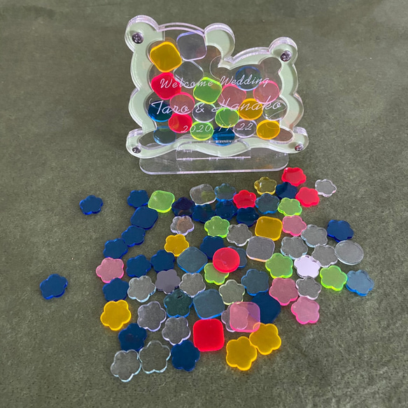 ウェディングドロップス　ウェルカムボート　くまデザイン　ウェルカムドロップス　結婚式　★アクリル★レーザー加工 2種類まで無料 3種類目から別途料金 2色まで無料 3色目から別途料金 welcome