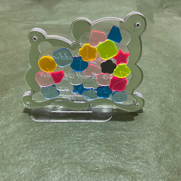 ウェディングドロップス　ウェルカムボート　くまデザイン　ウェルカムドロップス　結婚式　★アクリル★レーザー加工 2種類まで無料 3種類目から別途料金 2色まで無料 3色目から別途料金 welcome