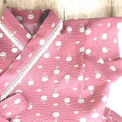 くすみピンクのフリル甚平 5枚目の画像